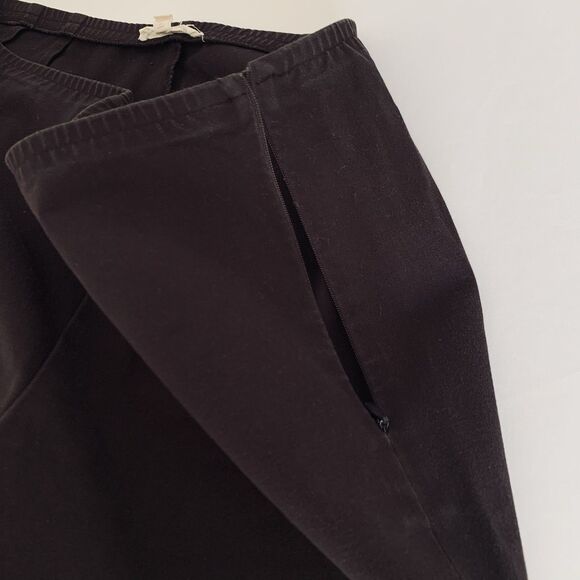 EILEEN FISHER Pants M Brown Stretch Organic Cotton Ankle Side Zip Minimalist - Picture 5 of 11